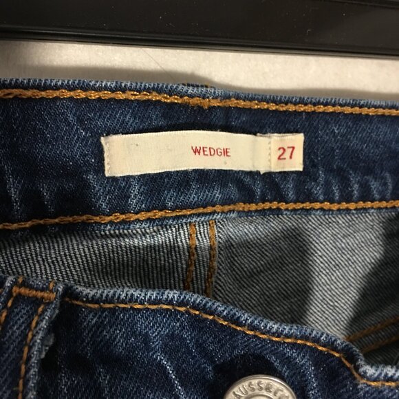 LEVIS Premium BIG E Woman Wedgie 27 Jean High Waist Straight Inseam28 Buttonfly - Picture 4 of 12